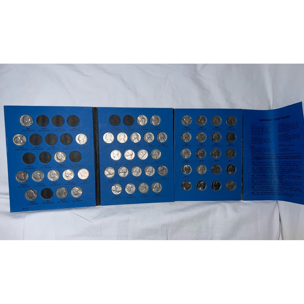 Jefferson Nickels Collection Starting 1962 45/65 +7 Extras Whitman Coin Folder